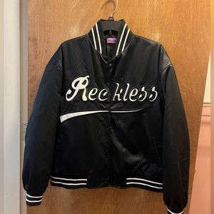 NWOT Edikted “Reckless” Varsity Jacket